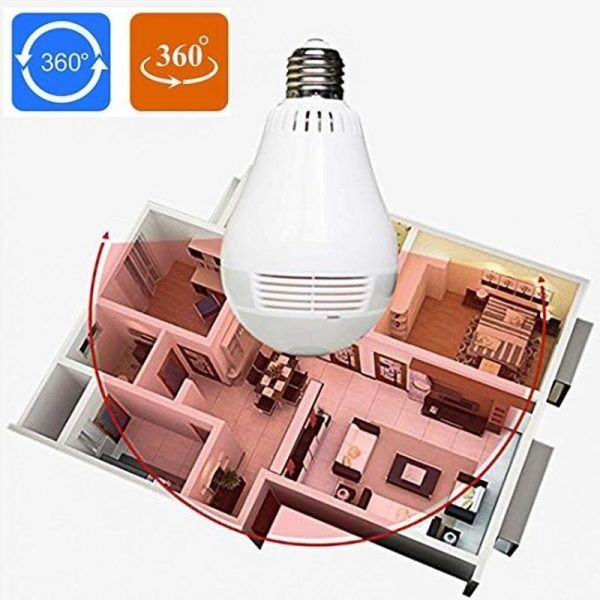 Generic Nanny Camera , Panoramic 1080P 360 Degree Night Vision , Wifi Light Bulb Camera